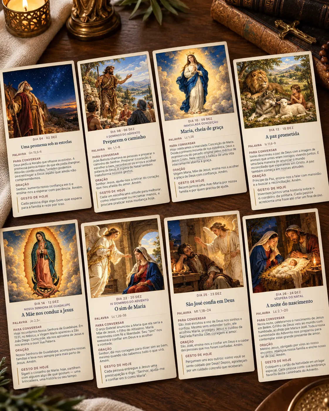 Coleção de cartões com pinturas sacras